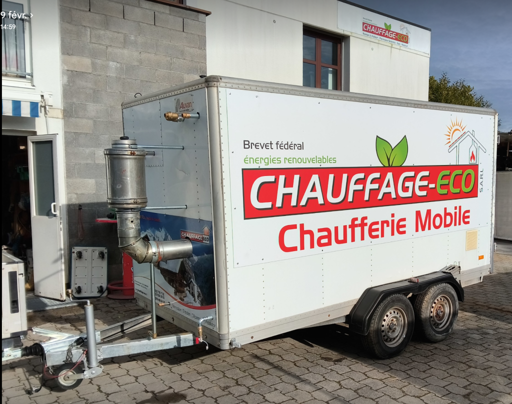 Chaudière mobile 130 kW sur remorque autonome